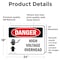 Signmission High Voltage Overhead Danger Sign, Vinyl Decal, 24in W x 18in L, 2PK OS-2PACK-DS-D-1824-L-1334 - alternate 6